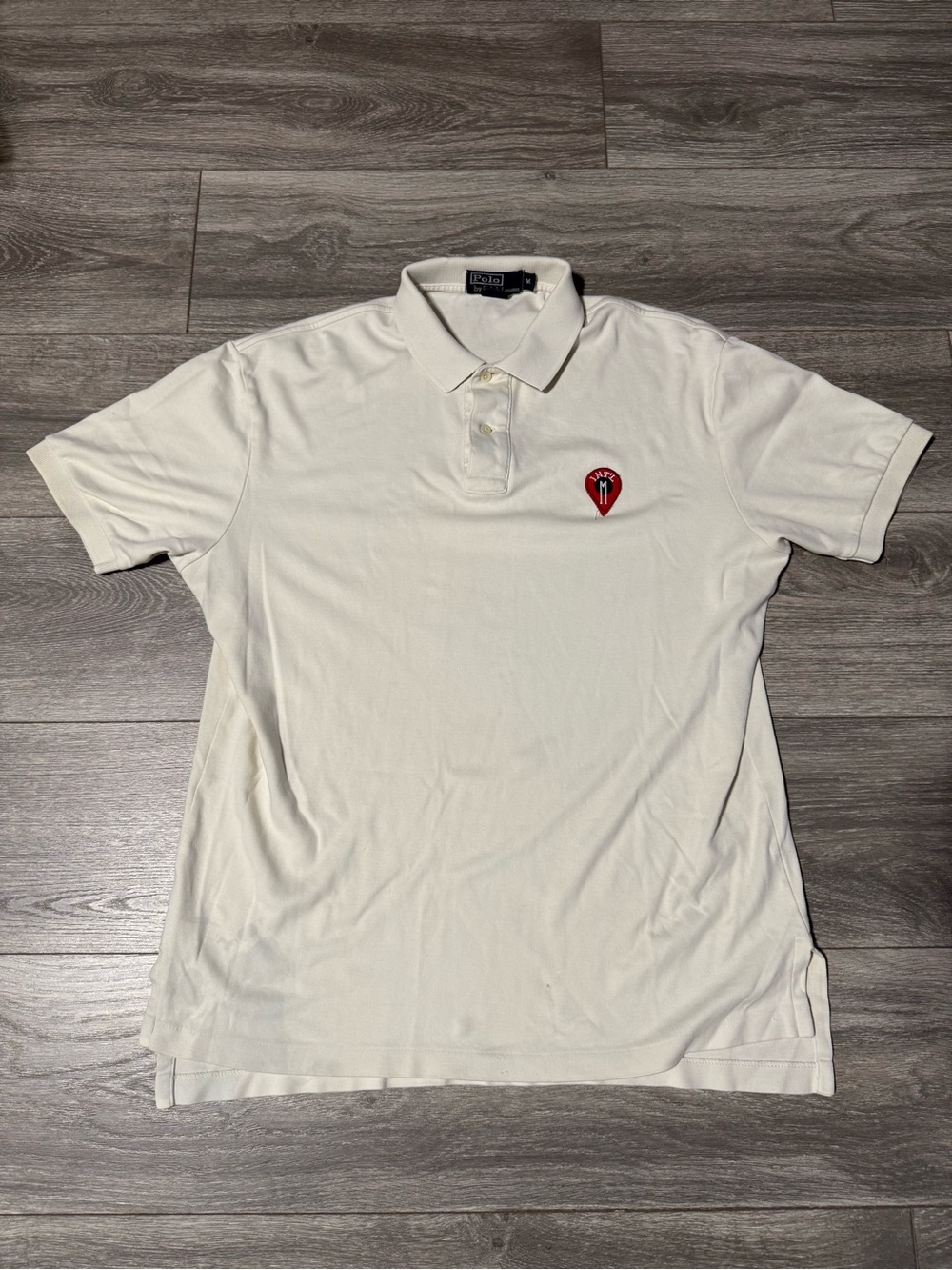 Polo by Ralph Lauren White Polo with Red Heart Patch - Men